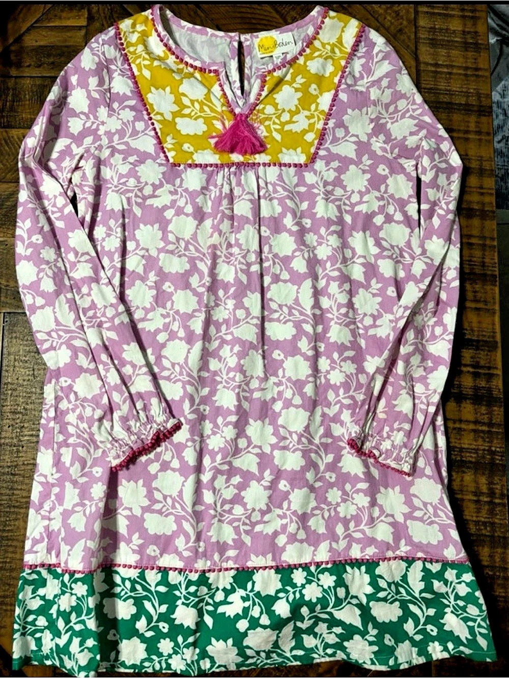 Size 11-12 mini boden  Floral Tunic in Purple & Green Like New